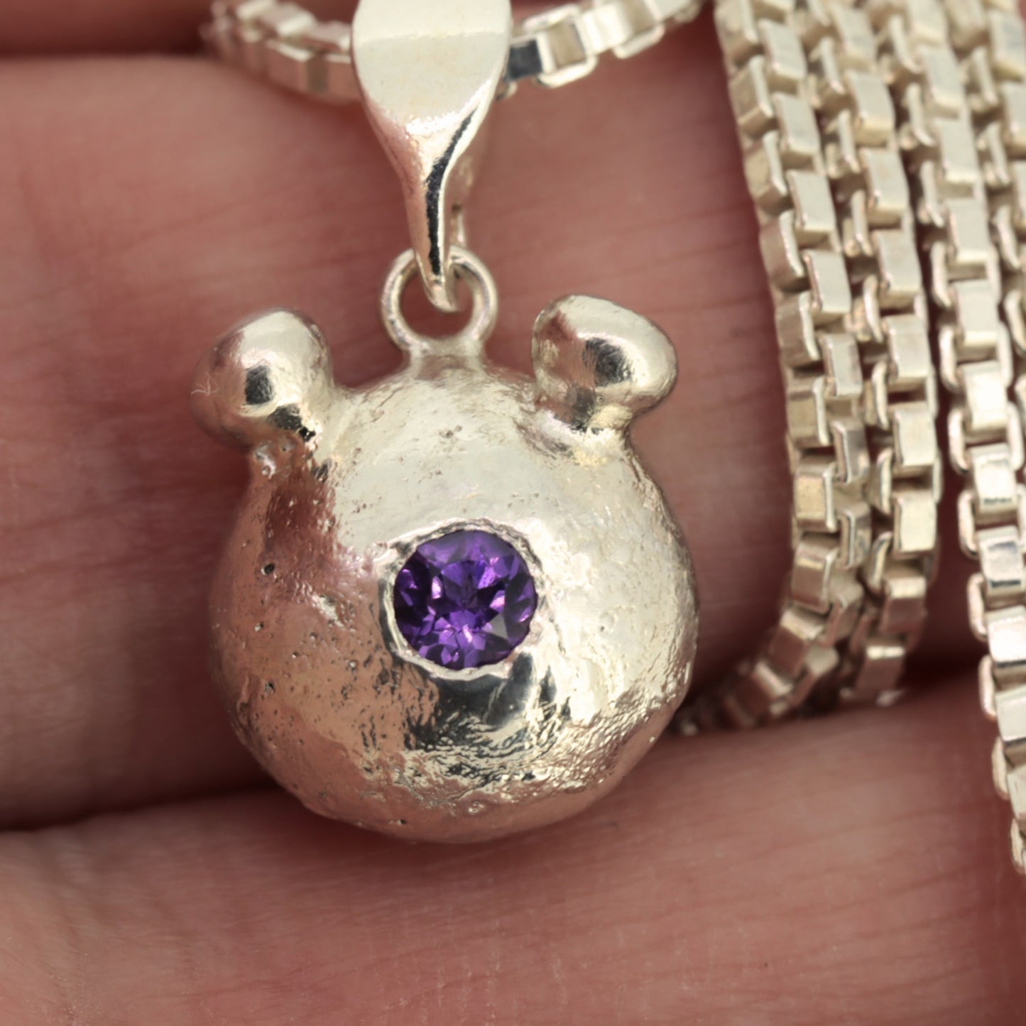 Amethyst Nose Bear Necklace With Chain