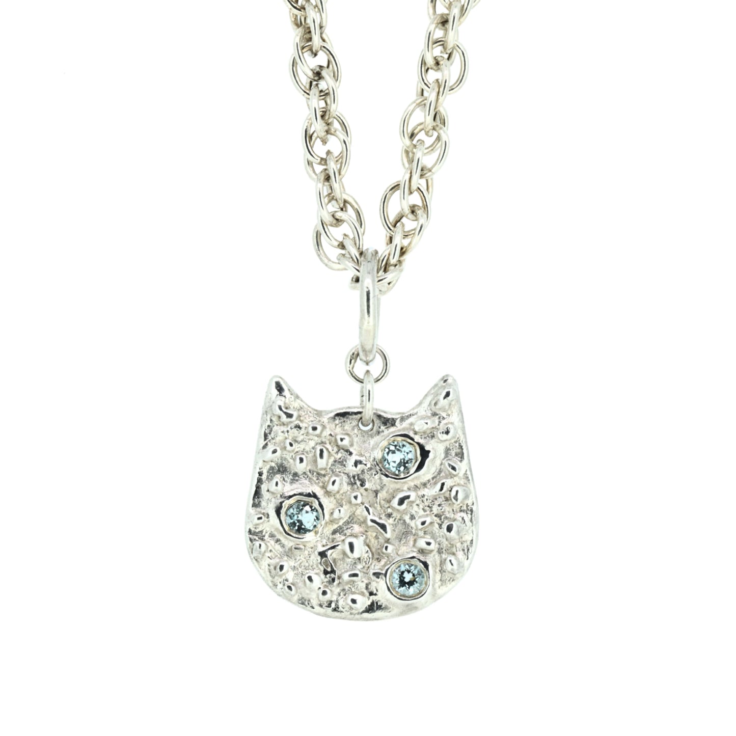 Cat Necklace Triple Blue Topaz