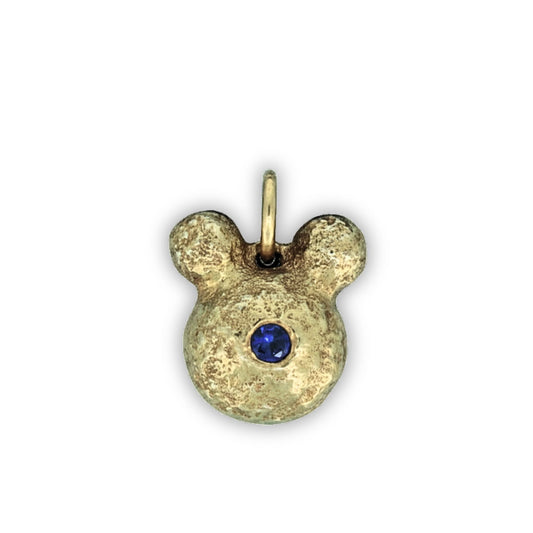 Golden Bear Charm W Sapphire Nose