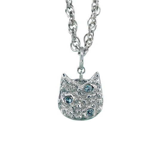 Cat Necklace Triple Blue Topaz