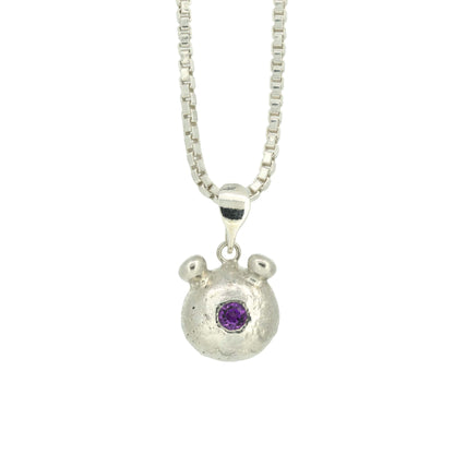 Amethyst Nose Bear Necklace With Chain