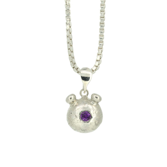 Amethyst Nose Bear Necklace With Chain