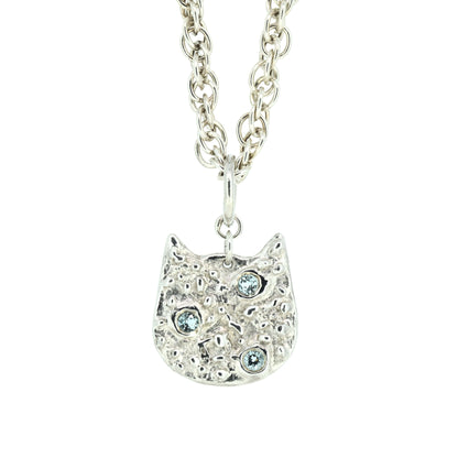Cat Necklace Triple Blue Topaz