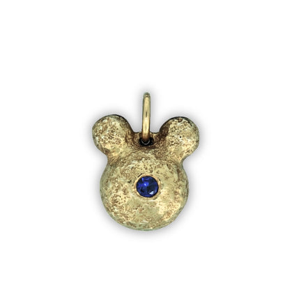 Golden Bear Charm W Sapphire Nose